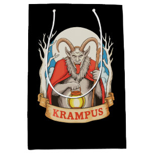 Frohe Krampus Monster Weihnachten Xmas Santa Böse Mittlere Geschenktüte