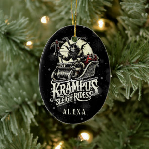 Frohe Krampus-Weihnachten Krampus-Schlittenfahrten Keramik Ornament