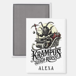Frohe Krampus-Weihnachten Krampus-Schlittenfahrten Magnet
