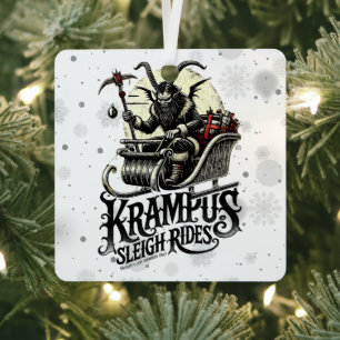 Frohe Krampus-Weihnachten Krampus-Schlittenfahrten Ornament Aus Metall