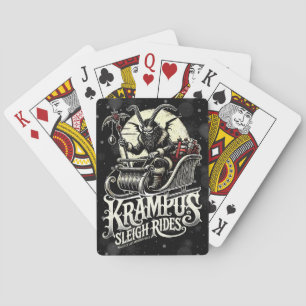 Frohe Krampus-Weihnachten Krampus-Schlittenfahrten Spielkarten