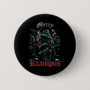Frohe Krampus Weihnachten Xmas Horror Hässlich Bös Button