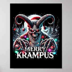 Frohe Krampus Weihnachtskrampus kommt in die Stadt Poster