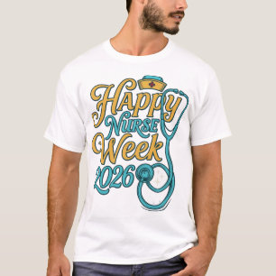 Frohe Krankenpflegerwoche 2026 Stethoskop-Shirt-De T-Shirt