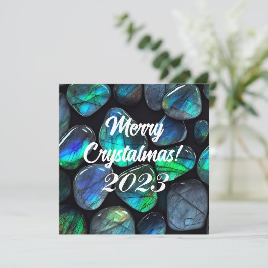 Frohe Kristallmas! 2023 Blue Labradorit Gemstone (Stehend Vorderseite)