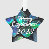Frohe Kristallmas! 2023 Labradorite Star Gemstone Ornament (Rückseite)
