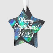 Frohe Kristallmas! 2023 Labradorite Star Gemstone Ornament (Vorderseite)