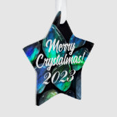 Frohe Kristallmas! 2023 Labradorite Star Gemstone Ornament (Vorderseite)