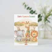 Frohe Kwanzaa Kinara Postkarte (Stehend Vorderseite)