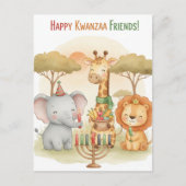 Frohe Kwanzaa Kinara Postkarte (Vorderseite)
