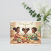 Frohe Kwanzaa Kinara Postkarte (Stehend Vorderseite)