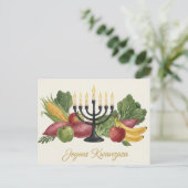 Frohe Kwanzaa Kinara Postkarte (Stehend Vorderseite)