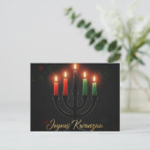 Frohe Kwanzaa Kinara Postkarte (Stehend Vorderseite)