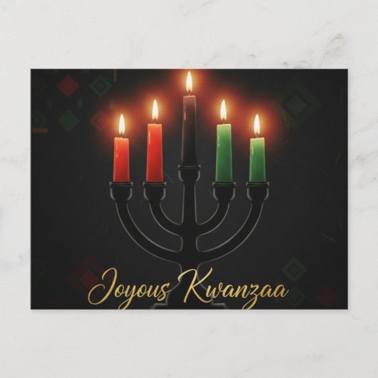 Frohe Kwanzaa Kinara Postkarte (Vorderseite)