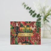 Frohe Kwanzaa Kinara Postkarte (Stehend Vorderseite)