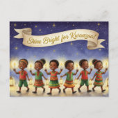 Frohe Kwanzaa Kinara Postkarte (Vorderseite)