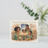 Frohe Kwanzaa Kinara Postkarte (Stehend Vorderseite)