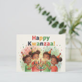 Frohe Kwanzaa Kinara Postkarte (Stehend Vorderseite)
