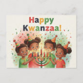 Frohe Kwanzaa Kinara Postkarte (Vorderseite)