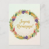 Frohe Kwanzaa Kinara Postkarte (Vorderseite)