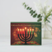 Frohe Kwanzaa Kinara Postkarte (Stehend Vorderseite)