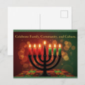 Frohe Kwanzaa Kinara Postkarte (Vorne/Hinten)