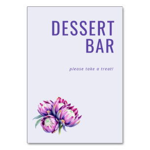 Frohe Lavendel Blumen Dessert Tafeldekoration Tischnummer