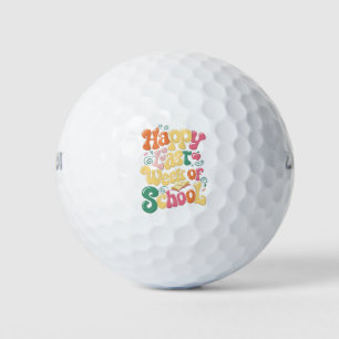 Frohe letzte Schulwoche Lehrer Schüler Groovy Golfball