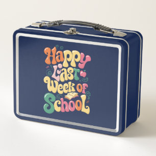 Frohe letzte Schulwoche Lehrer Schüler Groovy Metall Brotdose