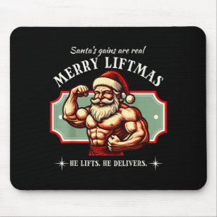 Frohe Liftmas Fitnessstudio Weihnachtsmann Lustige Mousepad