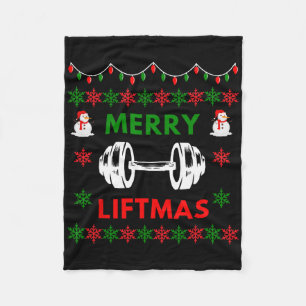Frohe Liftmas hässliches Weihnachts-Gym-Geschenk Fleecedecke