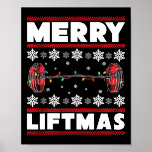 Frohe Liftmas Lustige Weihnachten Fitnessstudio Wo Poster