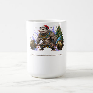 Frohe Liftmas Opossum Fitnessstudio Shi Kaffeetasse