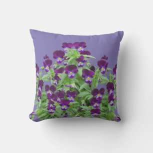 Frohe lila Viola-Blumen-Patio-Outdoor Kissen