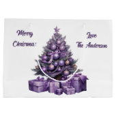 Frohe Lila Weihnachten Große Geschenktüte (Rückseite)