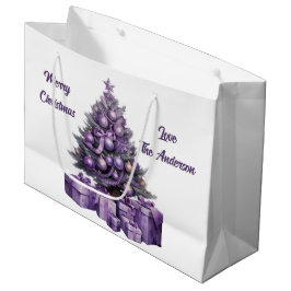Frohe Lila Weihnachten Große Geschenktüte