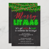 Frohe Litmas Einladung, Weihnachts-Party Einladung (Vorne/Hinten)