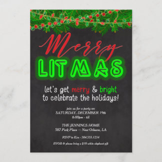 Frohe Litmas Einladung, Weihnachts-Party Einladung