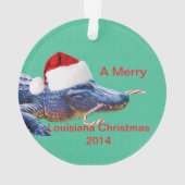 Frohe Louisiana-Weihnachten mit Alligator Ornament (Rückseite)