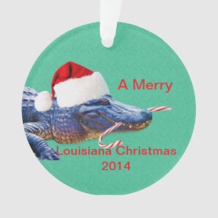 Frohe Louisiana-Weihnachten mit Alligator Ornament