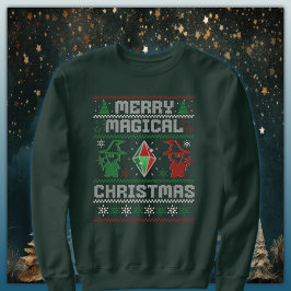 Frohe magische Weihnachtsassistent Ugly Sweater De Sweatshirt