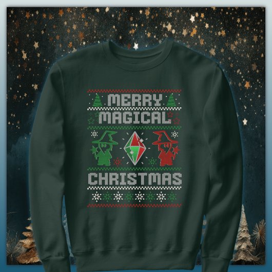 Frohe magische Weihnachtsassistent Ugly Sweater De Sweatshirt