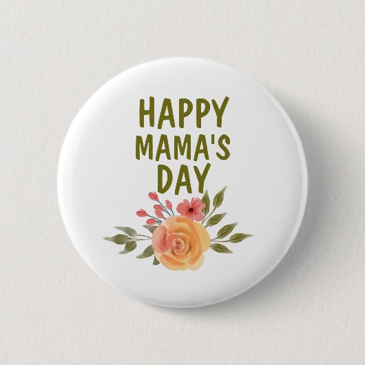 Frohe Mama-Tag Muttertag Button (Vorderseite)