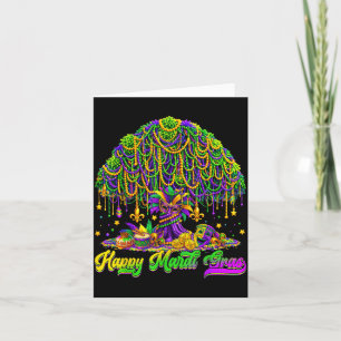 Frohe Mardi Gras Baum Perlen Maske Karneval New Or Karte