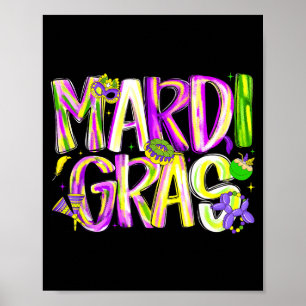 Frohe Mardi Gras Karneval Fett Dienstag Männer Fra Poster