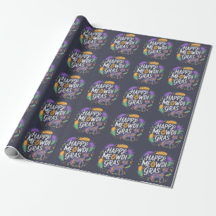 Frohe Mardi Gras Meowdi Geschenkpapier