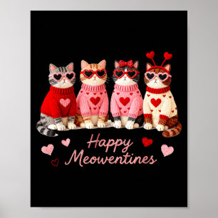 Frohe Meowentines Süße Katze Valentinstag Liebe Hä Poster