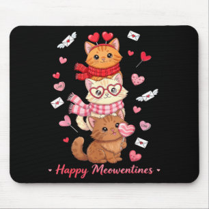 Frohe Meowentines Süße Valentinstag Katzenliebhabe Mousepad