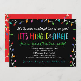 Frohe Mingle und Jingle Christmas Lights Party Einladung