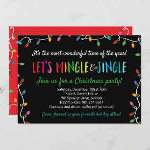 Frohe Mingle und Jingle Christmas Lights Party Einladung